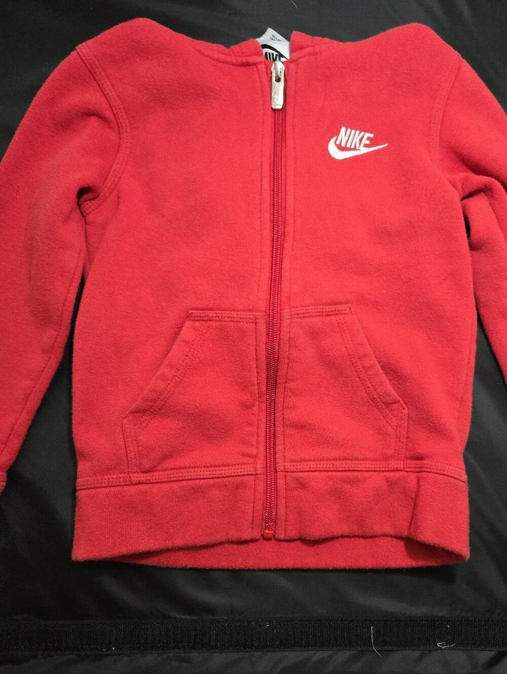 Nike Kids Red Full-Zip Hoodie with White Logo